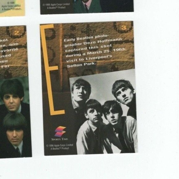 4 Mint Condition Apple Corps LTD Sports Time Inc Vintage 96 Beatles Trading Card - Picture 9 of 10